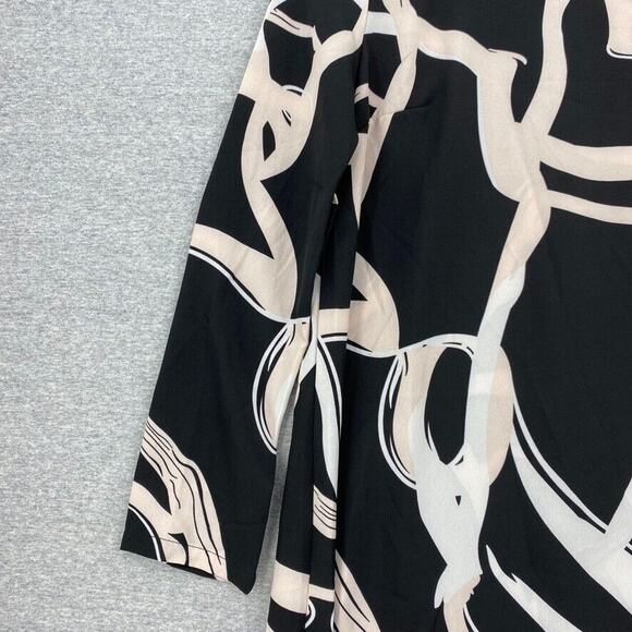 Shein Dress Womens Extra Small 2 Black White Graphic Print Long Sleeve - Picture 7 of 14